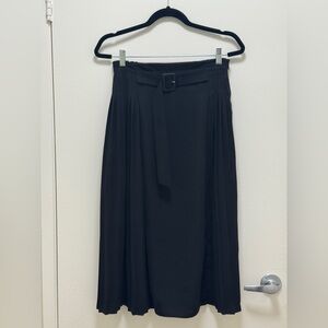 (Used)🖤 Black High-Waist Long Midi Skirt – Japanese Schoolgirl Style 🖤